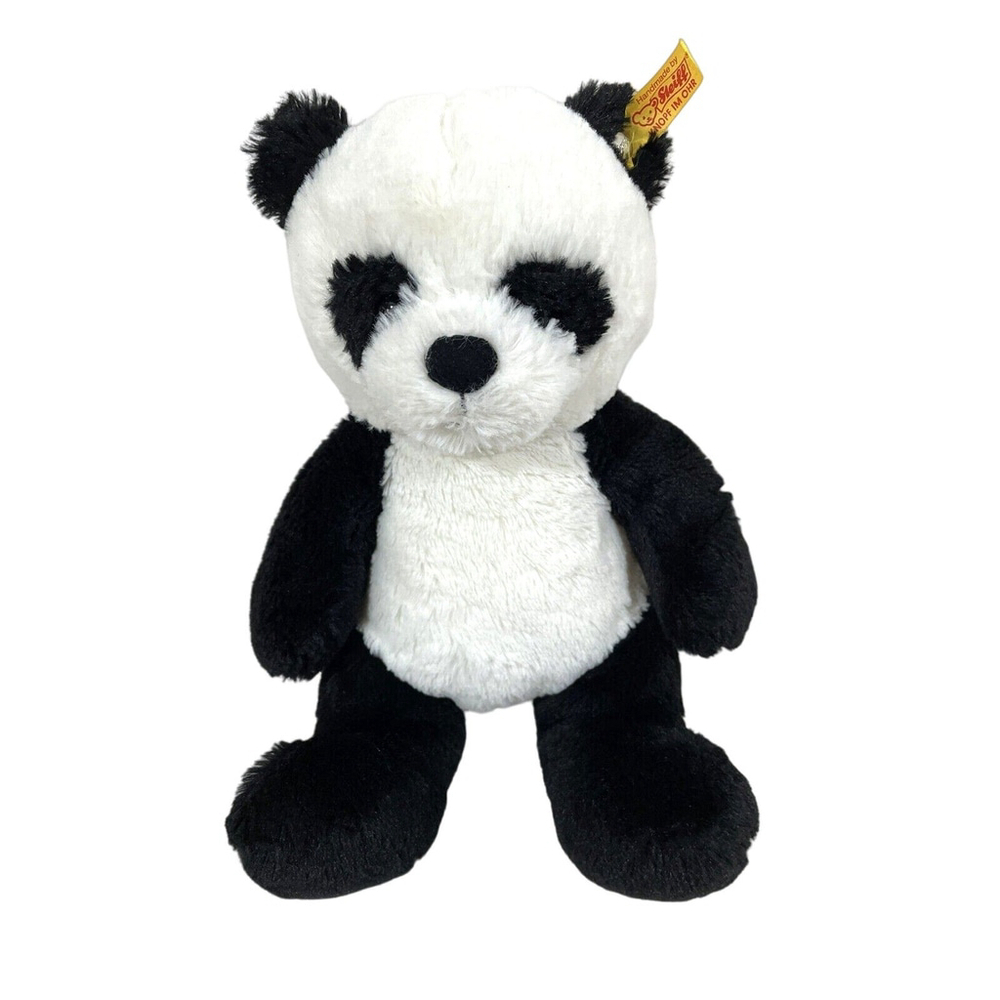 Steiff Soft Cuddly Friends Black White Ming Panda Bear Lovey 11 Inch 075773